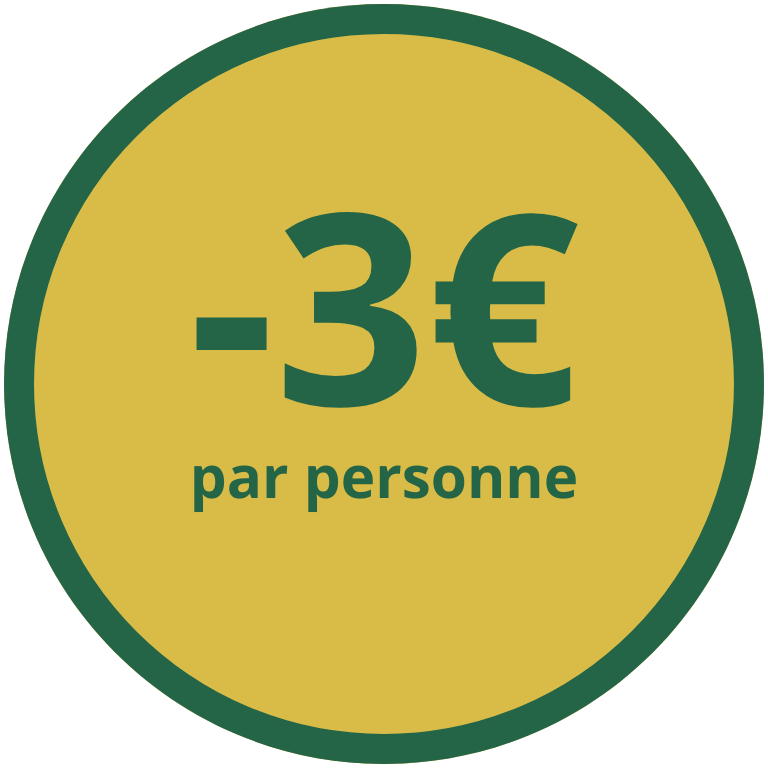 Macaron moins 3 euros par personne partenaires